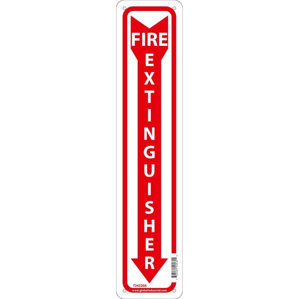 Global Industrial Fire Extinguisher Sign, 18x4, Aluminum 724220A